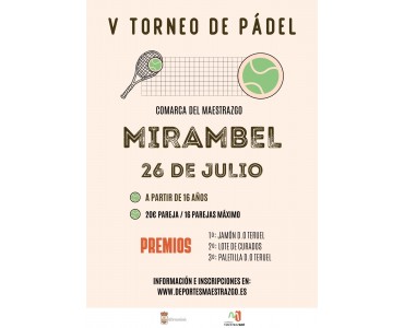 V TORNEO DE PÁDEL VERANO - COMARCA MAESTRAZGO